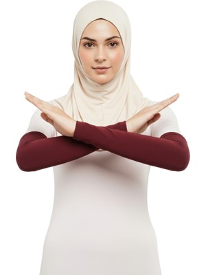 Altobeh Pratik Tesettür Kolluk Penye Namaz Kolluğu Düz - Bordo