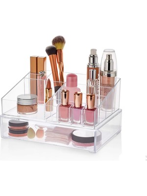 UltraMint Çekmeceli Makyaj Düzenleyici, Fırça, Ruj ve Oje Saklama Kutusu