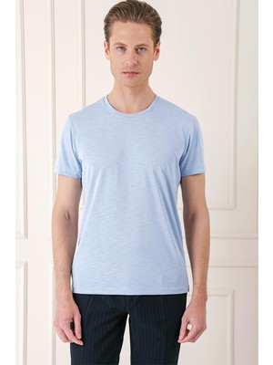 Efor Erkek Ts 881 Slim Fit Mavi Spor T-shirt