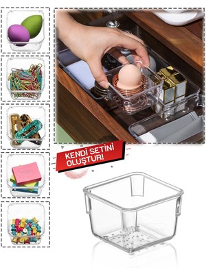 UltraMint Çekmece Içi Düzenleyici, Makyaj ve Takı Organizer, Ofis Masaüstü 7,5 cm