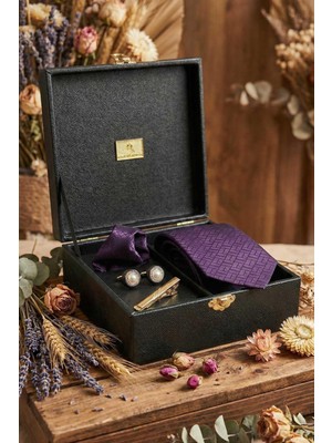 Kravatkolik Siyah Erkek Hediye Kutusu - Kravat Kol Düğmesi Kravat Iğnesi KMK118