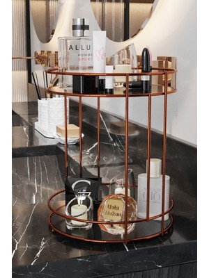 UltraMint Çok Amaçlı 2 Katlı Banyo ve Takı Düzenleyici, Rose Gold Design