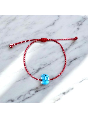 Atelier Çağla Mavi Seramik Fil Kırmızı Beyaz Marteniçka Bileklik