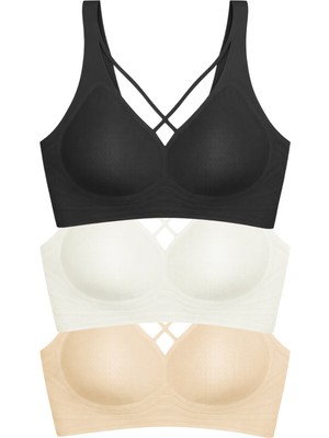 Cottonhill Seamless Bra - Zero Feel | Lazer Kesim Dikişsiz Ultra Hafif Balensiz Kadın Sütyen 3'lü Paket