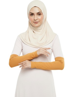 Altobeh Pratik Tesettür Kolluk Penye Namaz Kolluğu Düz - Hardal