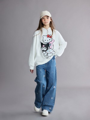 Lcw Mavi Wideleg Taşlı Kız Çocuk Jean Pantolon