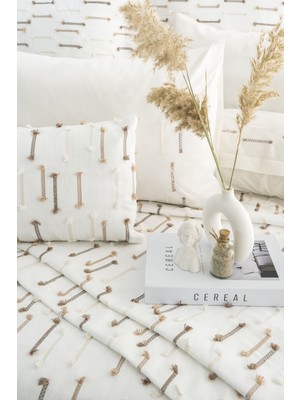 Calantha Home Collection Luna 8 Parça Çift Kişilik Çeyiz Seti Kahverengi 240 x 260 cm