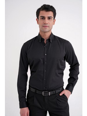 Efor Gk 754 Gömlek Slim Siyah