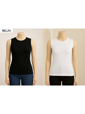 Belpa Sıla Sella Kolsuz Bisiklet Yaka Body 2'li Set