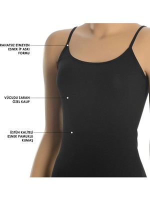 Belpa Akpınar Çamaşırları Kadın Ip Askılı Atlet 6'lı %100 Pamuklu