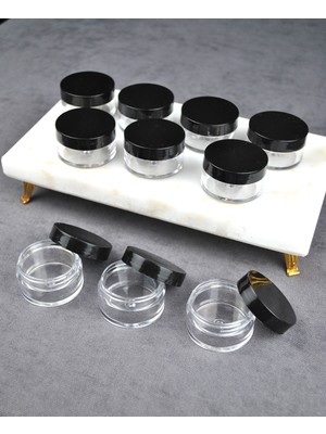 UltraMint 10 Adet Mini 10 ml Krem Kavanoz, Siyah Kapak, Takı ve Seyahat Için
