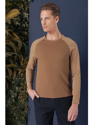 Efor TS 872 Slim Fit Cappucino Spor T-Shirt