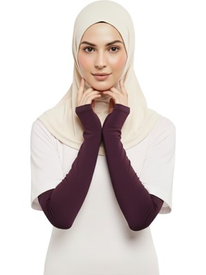 Altobeh Pratik Tesettür Kolluk Penye Namaz Kolluğu Düz - Mürdüm