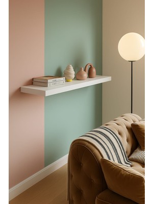 yankı-byeg 110 cm 36 mm Kalınlık Mat Beyaz Mdf Gizli Montaj Ahşap Duvar Rafı Uçan Raf Kitaplık