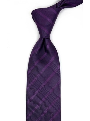 Kravatkolik Quadrilatero Style Mor Çizgi Desen Italyan Ipek Kravat İK2250