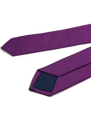 Kravatkolik 4.6 cm Mor Nokta Desen Ultra Slim Ipek Kravat İK2334