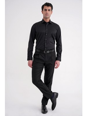Efor Gk 753 Gömlek Slim Siyah