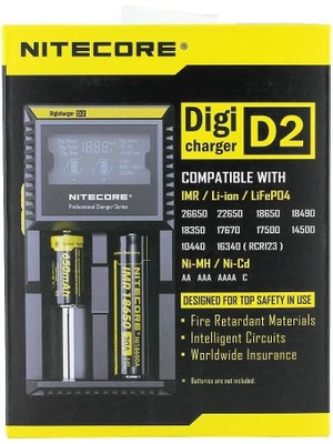 Eco Port Nitecore D2 Digi Charger Li-Ion / Nı-Cd / Nı-Mh / Lifepo4 Dijital Pil Şarj Cihazı