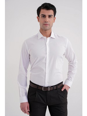 Efor Erkek Slim Fit Beyaz Gömlek GK 757