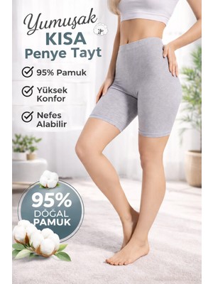 Ağlı Kısa Gri Penye Tayt (Süper Kalite)