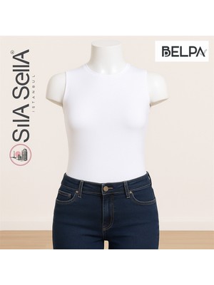 Belpa Sıla Sella Yuvarlak Yaka Sıfır Kol Atlet