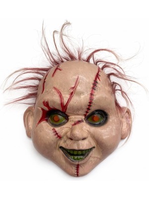 Eco Port Saçlı Çaki Korku Maskesi – Gerçekçi Dikişli ve Detaylı Maske