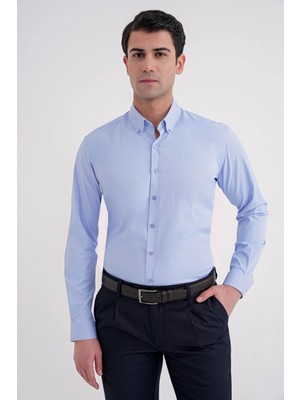 Efor Erkek Slim Fit Mavi Gömlek GK 754