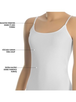 Belpa Akpınar Çamaşırları Kadın Ip Askılı Atlet 6'lı %100 Pamuklu