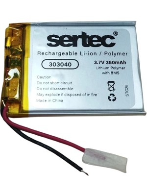Eco Port Sertec 303040 3.7V 350 Mah Li-Polymer Pil (DEVRELI/1.5A)