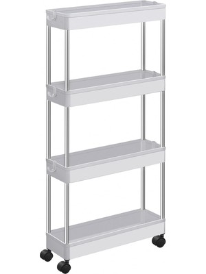 Delixa Arabası, 4 Seviyeli Mutfak Arabası, Mutfak Rafı, Tekerlekli Niş Rafı, Banyo Rafı, Yerden Tasarruf Sa