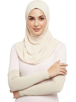Altobeh Pratik Tesettür Kolluk Penye Namaz Kolluğu Düz - Koyu Krem