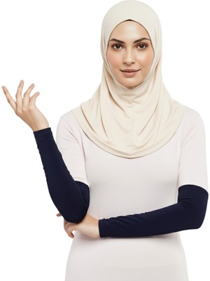 Altobeh Pratik Tesettür Kolluk Penye Namaz Kolluğu Düz - Lacivert