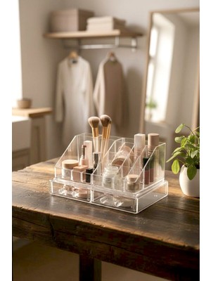 UltraMint 16 Bölmeli Çekmeceli Şeffaf Makyaj ve Takı Organizeri