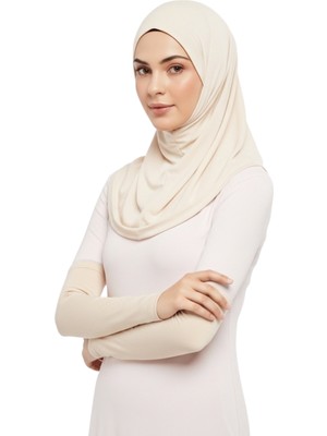Altobeh Pratik Tesettür Kolluk Penye Namaz Kolluğu Düz - Krem