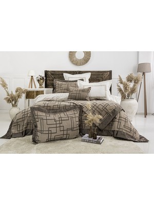 Calantha Home Collection Megan 8 Parça Çift Kişilik Çeyiz Seti Kahverengi 240 x 260 cm