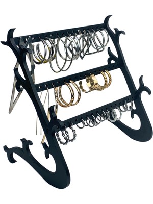 UltraMint Şık 3 Katlı Takı Standı, Küpe ve Kolye Askılığı, Dekoratif Tasarım