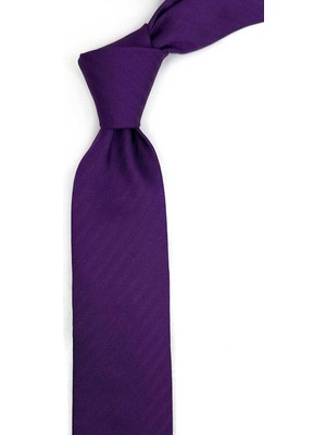 Kravatkolik 6.7 cm Mor Düz Ipek Kravat İK2313