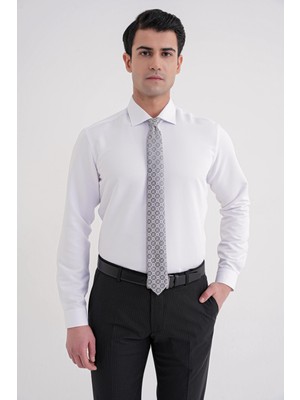 Efor Erkek Slim Fit Beyaz Gömlek GK 758