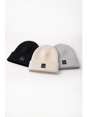 Black Deer 3'lü Unisex Örme Bere Kışlık, Yumuşak Dokulu,esnek Dokuma Kumaşlı, Sıcak Tutan Erkek Kadın Bere