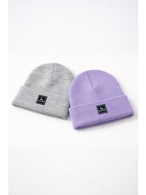 Black Deer 2'li Unisex Örme Bere Kışlık, Yumuşak Dokulu,esnek Dokuma Kumaşlı, Sıcak Tutan Erkek Kadın Bere