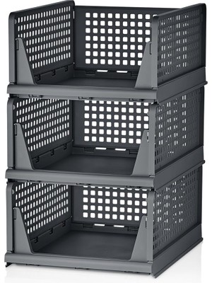 Delixa 3 Adet Kayar Raf Elbise Dolap Içi Organizeri, Mutfak, Banyo, Çocuk Odası, Garaj ve Ardiye Için Üst Ü