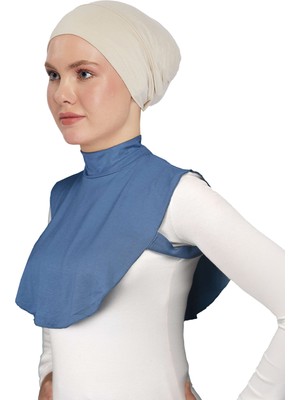 Altobeh Düz Balıkçı Yaka Boğazlı Penye Tesettür Boyunluk - Açık Kot