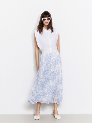 Lc Waikiki Yeni Sezon Beli Lastikli Desenli Kadın Şifon Etek