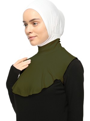 Altobeh Düz Balıkçı Yaka Boğazlı Penye Tesettür Boyunluk - Haki