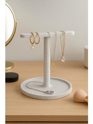 UltraMint Mermer Desenli Takı Standı, Organizer, Kolyelik, Küpelik, Bileklik Tutucu