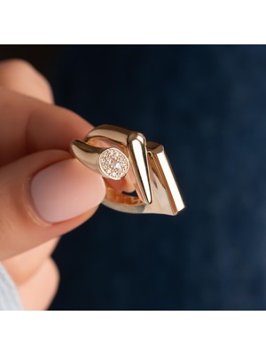 Hakan Mücevherat Taşlı Tasarım 14 Ayar Altın Yüzük