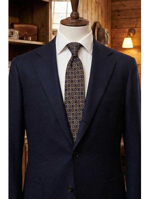 Kravatkolik Creva Style Siyah Motif Desen Italyan Ipek Kravat İK2238