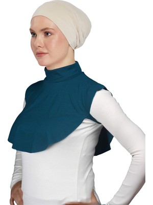 Altobeh Düz Balıkçı Yaka Boğazlı Penye Tesettür Boyunluk - Petrol Rengi