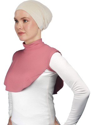 Altobeh Düz Balıkçı Yaka Boğazlı Penye Tesettür Boyunluk - Gül Kurusu