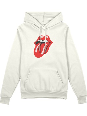 The Lucid Lab The Rolling Stones Oversize Hoodie - Beyaz